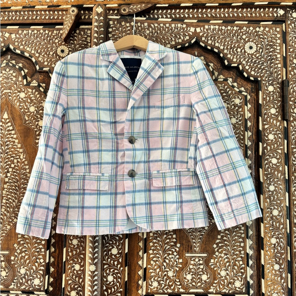 Janie and Jack Pastel Plaid Blazer